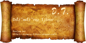 Dömény Tibor névjegykártya