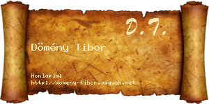 Dömény Tibor névjegykártya