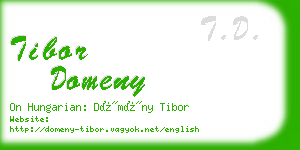 tibor domeny business card
